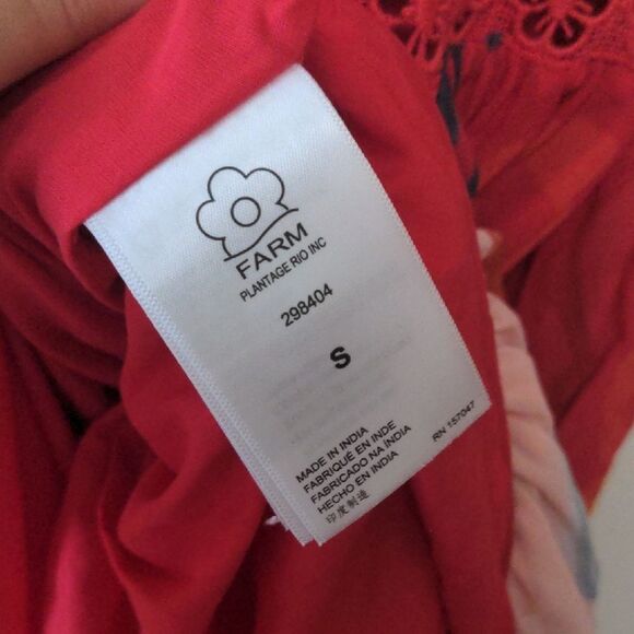 Farm Rio Mixed Fruit Ocean Tiered Midi Dress - Picture 11 of 11